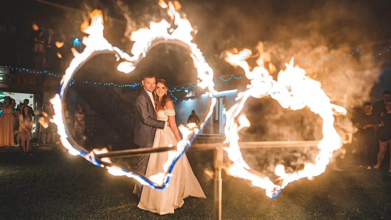 Romantická ohnivá show